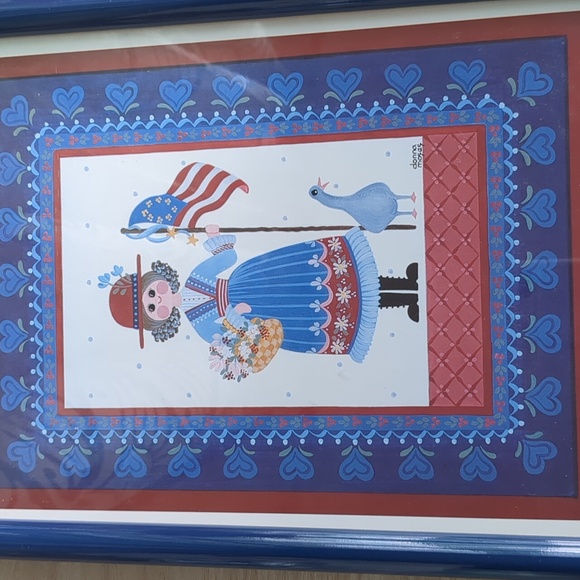 Patriotic Folk Art Numbered 81/750 Signed by Donna Moses - Picture 3 of 9